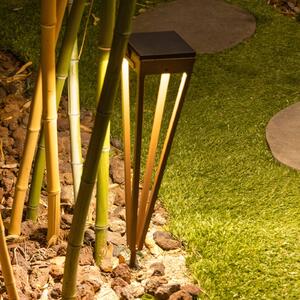 Ηλιακός φακός LED Tinka, ύψος 52 cm, corten