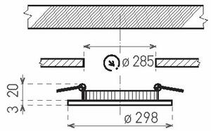 LED Χωνευτό φωτιστικό μπάνιου VEGA LED/24W/230V 3800K δ. 29,8 cm IP44