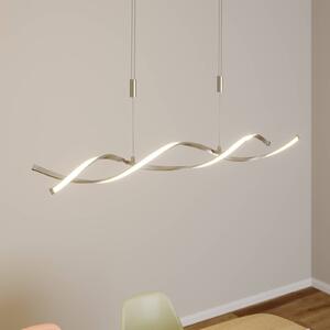 Lindby LED κρεμαστό φωτιστικό Auron, χρώματος νικελίου, μεταλλικό