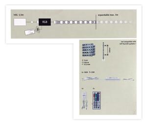 Paulmann 70587 - LED RGB/20W Dimmable ταινία MAXLED 1,5m 230V + RC