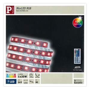 Paulmann 70587 - LED RGB/20W Dimmable ταινία MAXLED 1,5m 230V + RC