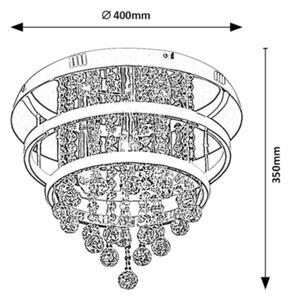 Rabalux 2237 - Κρυστάλλινη πλαφονιέρα οροφής PALLAS LED/32W/230V + 3xE14/40W