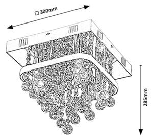 Rabalux 2238 - Κρυστάλλινη πλαφονιέρα οροφής PALLAS LED/23W/230V + 4xE14/40W