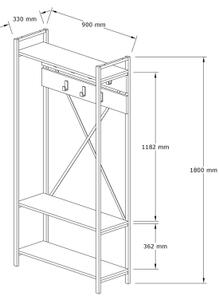 Έπιπλο εισόδου ALFA 180x90 cm λευκό/μαύρο