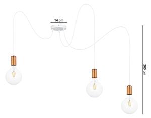 Κρεμαστό φωτιστικό οροφής MIROS 3xE27/60W/230V λευκό/χαλκός