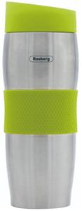 Rosberg Thermo Cup R52011C, 380 ml, Διπλά τοιχώματα, Εργονομικό, Ανοξείδωτο, Πράσινο/inox