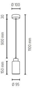 Spot-Light 1721104 - Πολύφωτο με συρματόσχοινο BOSCO 1xE27/60W/230V