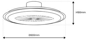 Brilagi - LED Dimmable φωτιστικό με ανεμιστήρα RONDA LED/48W/230V λευκό + RC