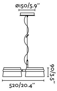 Loop LED κρεμαστό φωτιστικό, κεράσι/μαύρο, ξύλο, μήκος 52 cm