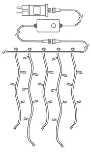 Nedis WIFILXC04W250 - Χριστουγεννιάτικα λαμπάκια κουρτίνα LED 240xLED/11 λειτουργίες 8m IP65 Wi-Fi Tuya