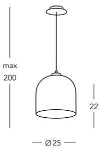 KOLARZ Chalet κρεμαστό φωτιστικό, Ø 25 cm, λευκό/καφέ, γυαλί/ξύλο