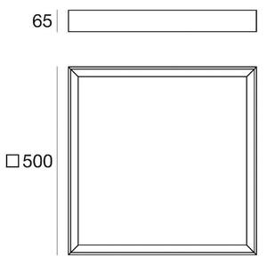 Φωτιστικό οροφής LED Tara Q, 50 x 50 cm, μαύρο, 3.000 K, αλουμίνιο