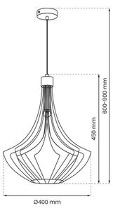 Κρεμαστό φωτιστικό οροφής CESTA 1xE27/60W/230V μαύρο