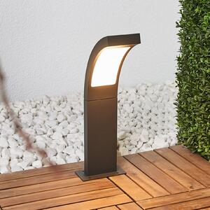 Lucande LED φωτιστικό βάθρο Juvia, 40 cm, ανθρακί, IP54, Μαύρο, Αλουμίνιο, σύγχρονο