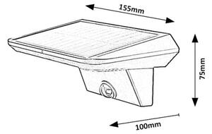 Rabalux 77005 - Ηλιακό φωτιστικό LED με αισθητήρα QESA LED/10W/3,7V IP44