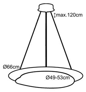 Top Light - Led Dimmable κρεμαστό φωτιστικό οροφής LED/51W/230V 3000-6500K + RC