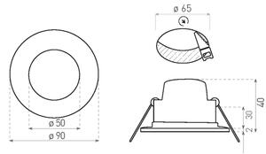 Κρεμαστό φωτιστικό οροφής μπάνιου LED LED/5W/230V 3000K IP65 μαύρο