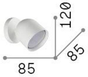 IDEAL LUX Φωτιστικό τοίχου Ideal Lux Dodo ορειχάλκινο 1-φωτεινό μεταλλικό Ø 8.5cm, Χρυσό / Ορείχαλκου, Σαλόνι / τραπεζαρία, Μέταλλο, σύγχρονο, Προβολέας τοίχου