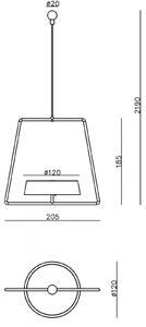 LED κρεμαστό φωτιστικό Miram με επαναφορτιζόμενη μπαταρία, με δυνατότητα