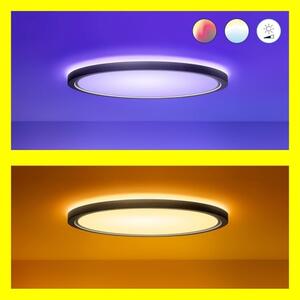 WiZ - LED RGB dimmable φωτιστικό οροφής SUPERSLIM LED/22W/230V Wi-Fi μαύρο