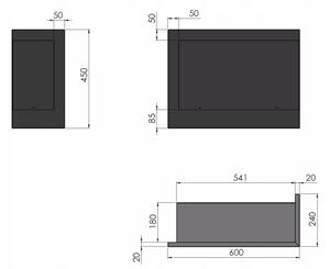 InFire - Corner Τζάκι BIO 45x60 cm 3kW μαύρο