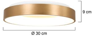 Φωτιστικό οροφής LED Ringlede 2.700 K Ø 30 cm χρυσό