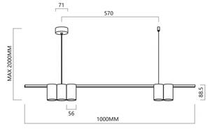 Πολύφωτο με συρματόσχοινο GENESIS 5xGU10/8W/230V μαύρο