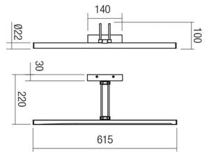 Redo 01-3471 - Φωτιστικό πίνακα LED IKON LED/16,4W/230V 61,5 cm CRI 92 μαύρο