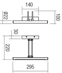 Redo 01-3472 - Φωτιστικό πίνακα LED IKON LED/7,3W/230V 29,5 cm CRI 92 ορείχαλκος