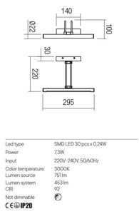 Redo 01-3472 - Φωτιστικό πίνακα LED IKON LED/7,3W/230V 29,5 cm CRI 92 ορείχαλκος