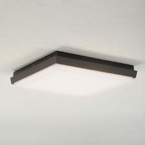 Lucande LED φωτιστικό οροφής εξωτερικού χώρου Amra, 30 cm, γωνιακό, ανθρακί, Μαύρο, Πλαστικό, σύγχρονο, Γωνιακός τοίχος