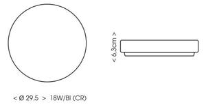 Ecolite W3090-18W/BI-Φωτιστικό οροφής μπάνιου LED LIRA LED/18W/230V IP44 λευκό