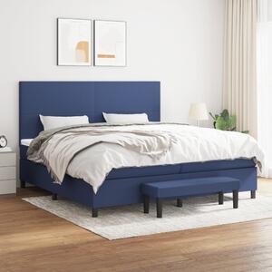 VidaXL Κρεβάτι Boxspring με Στρώμα Μπλε 200x200 εκ. Υφασμάτινο