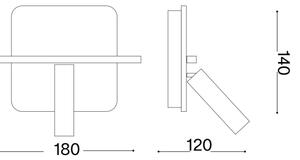 Ideal Lux - Φωτιστικό σποτ τοίχου LED PIANO LED/11,5W/230V USB μαύρο