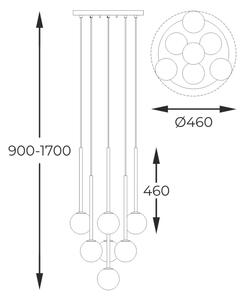 Zuma Line P0574-07F-SDFZ -Κρεμαστό φωτιστικό οροφής ARCTURUS 7xG9/4W/230V μαύρο