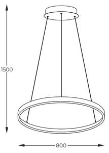 Zuma Line 2023201-BK80 - Κρεμαστό φωτιστικό οροφής LED BRENO LED/36W/230V 3000/4000/6000K