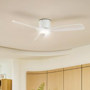 Lucande Smart LED ανεμιστήρας οροφής Moneno, λευκό, DC, Tuya