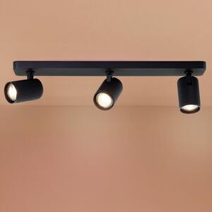 Προβολέας οροφής LED Marty, μήκος 53 cm, μαύρη άμμος, 3-φωτισμός