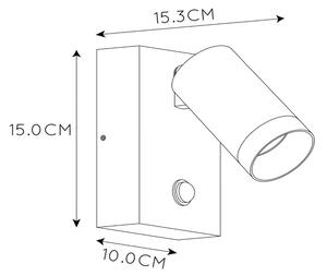 Επιτοίχιος προβολέας εξωτερικού χώρου Taylor Sensor, 1-φωτιστικό λευκό