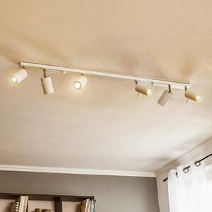 SOLLUX LIGHTING Σποτ οροφής Round, λευκό, έξι φλόγες γραμμικό, ρυθμιζόμενος, Λευκό, Σαλόνι / τραπεζαρία, Μέταλλο, σύγχρονο