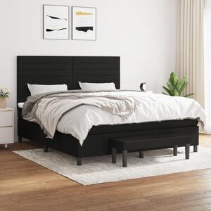 VidaXL Κρεβάτι Boxspring με Στρώμα Μαύρο 180x200 εκ. Υφασμάτινο