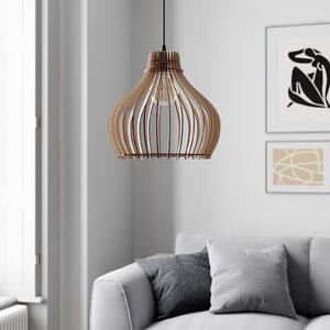 TEMAR LIGHTING Κρεμαστό φωτιστικό βαρέλι, μονόφωτο, Ø 38 cm, ρυθμιζόμενος, Ξύλου, Σαλόνι / τραπεζαρία, Ξύλο, Εξοχική κατοικία / Ρουστίκ