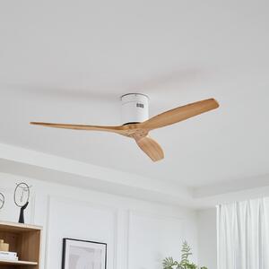 Lucande Ανεμιστήρας οροφής Vindur, λευκός, ξύλο, DC, αθόρυβος, Ξύλου, Σαλόνι / τραπεζαρία, Μέταλλο, σύγχρονο