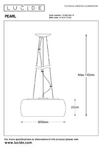 Κρεμαστό φωτιστικό Pearl από γυαλί, Ø 50 cm