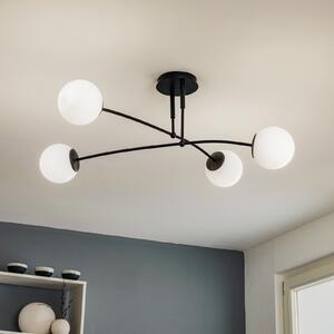 EMIBIG LIGHTING Φωτιστικό οροφής Pregos 4 σε μαύρο χρώμα, τετραπλό, ρυθμιζόμενος, Μαύρο, Διάδρομος, Μέταλλο, σύγχρονο