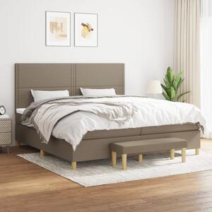 VidaXL Κρεβάτι Boxspring με Στρώμα Taupe 200x200 εκ. Υφασμάτινο