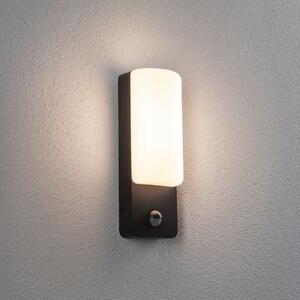 Paulmann LED εξωτερική λάμπα τοίχου Bonnie, αλουμίνιο, ανθρακί, αισθητήρας, Μαύρο, Αλουμίνιο