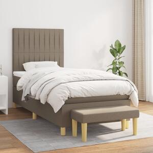 VidaXL Κρεβάτι Boxspring με Στρώμα Taupe 90x200 εκ. Υφασμάτινο