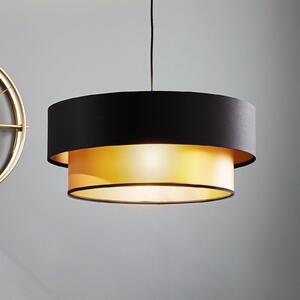 Maco Design Φωτιστικό κρεμαστό Dorina, μαύρο/χρυσό Ø 50cm, ρυθμιζόμενος, Μαύρο, Σαλόνι / τραπεζαρία, Πλαστικό, σύγχρονο