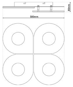 Smilla LED φωτιστικό οροφής, λευκό, μεταλλικό, 50x50 cm, CCT Remote